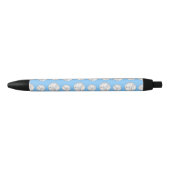 Pastel blauw volleybalpatroon zwarte inkt pen (Voorkant)