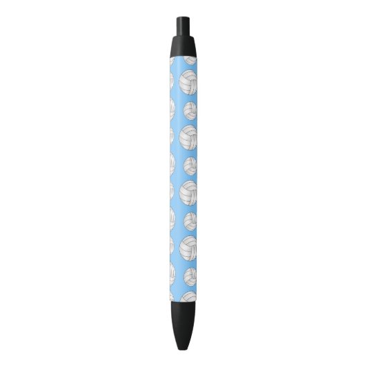 Pastel blauw volleybalpatroon zwarte inkt pen (Voorkant Verticaal)