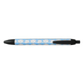 Pastel blauw volleybalpatroon zwarte inkt pen (Achterkant)