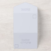  Pastel Blauw Waterverf Bloemen Huwelijk All In One Uitnodiging (Buitenkant)