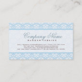 Pastel Blauw & Wit  Bloemen Damasks Visitekaartje