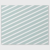 Pastel Blauw Wit Diagonaal Stripe Patroon Gift Cadeaupapier (Vlak)