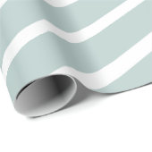 Pastel Blauw Wit Diagonaal Stripe Patroon Gift Cadeaupapier (Rol Hoek)