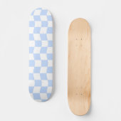 Pastel blauw wit golvend dambord patroon persoonlijk skateboard (Voorkant)