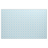Pastel Blauw Wit Ikat Quatrefoil Art Pattern Stof (Fat Quarter)
