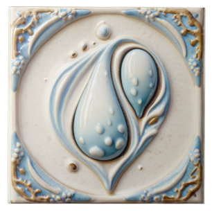 Pastel Blauw & Wit Water Drops Badkamer Tegel Tegeltje