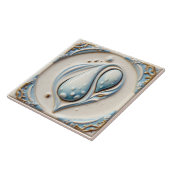 Pastel Blauw & Wit Water Drops Badkamer Tegel Tegeltje (Zijkant)