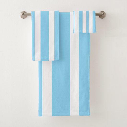 Pastel blauw-witte cabana strepen bad handdoek (Insitu)
