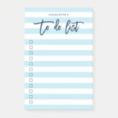 Pastel blauw & witte strepen blauw om te doen lijs post-it® notes (Voorkant)