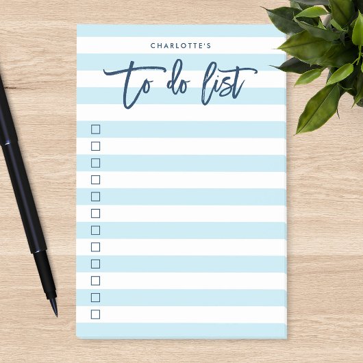 Pastel blauw & witte strepen blauw om te doen lijs post-it® notes