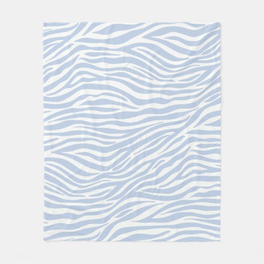 Pastel Blauw Zebra Dierlijke strepen Groovy Patroo Fleece Deken (Voorkant)