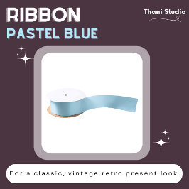 Pastel Blauw Zomer Eenvoudig Gewoon Modern Elegant Satijnen Lint