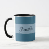 Pastel blauwe achtergrond personaliseren mok (Links)