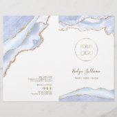 Pastel Blauwe Agaat Service Menu Brochure (Voorkant)