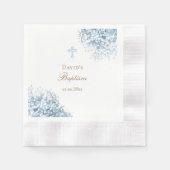 pastel blauwe baby's adem bloemen doop servet (Voorkant)