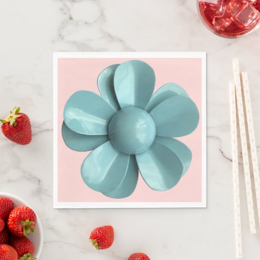 Pastel Blauwe Bloem Bloemen Zomer Huwelijk MCM Roz Servet (Insitu)