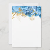 Pastel Blauwe Bloemen 80ste Verjaardagsfeest Kaart (Achterkant)