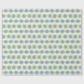 Pastel Blauwe Bloemen Bloemen Floral Spring Cadeaupapier (Vlak)