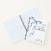 Pastel Blauwe Coquette Boog Brieven aan Verjaardag Notitieboek (Binnen)