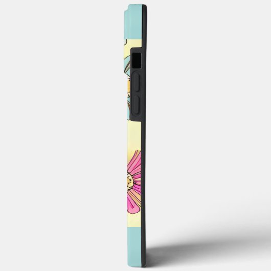 Pastel Blauwe Daisy Bloemen Case-Mate iPhone Case (Achterkant / Links)