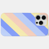 Pastel blauwe en gele diagonale strepen Case-Mate iPhone case (Achterkant (horizontaal))