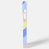 Pastel blauwe en gele diagonale strepen Case-Mate iPhone case (Achterkant / Links)