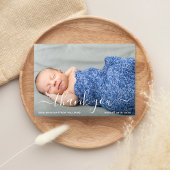 Pastel Blauwe Foto Dank u Baby shower Dank u Bedankkaart