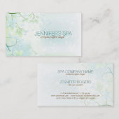Pastel Blauwe Groene Lente Bloesem Visitekaartje (Voorkant / Achterkant)