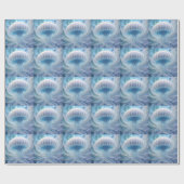 Pastel blauwe kwal fractal kunst onder het Zee, Cadeaupapier (Vlak)
