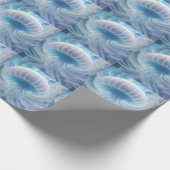 Pastel blauwe kwal fractal kunst onder het Zee, Cadeaupapier (Hoek)