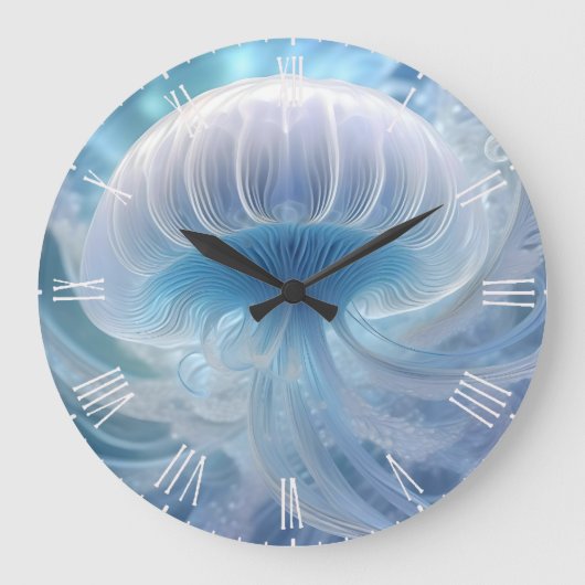 Pastel blauwe kwal fractal kunst onder het Zee, Grote Klok (Voorkant)