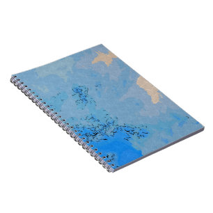 Pastel Blauwe Luchtontwerp Notitieboek