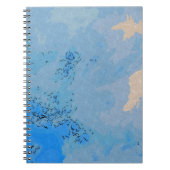 Pastel Blauwe Luchtontwerp Notitieboek (Voorkant)
