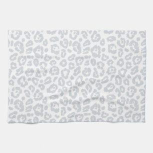 Pastel Blauwe Luipaardprint Theedoek