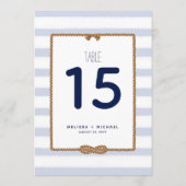 Pastel Blauwe Nautische Knoop Tafelnummer (5x7) (Achterkant)