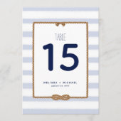 Pastel Blauwe Nautische Knoop Tafelnummer (5x7) (Voorkant)