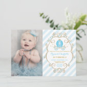 Pastel Blauwe Prinses Assepoester Carriage Verjaar Kaart (Staand voorkant)