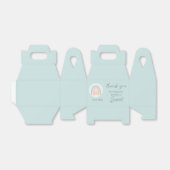 Pastel blauwe regenboog 1e verjaardag dank u bedankdoosjes (Uitgevouwen)