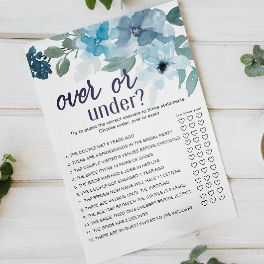 Pastel Blauwe Rozen Bloemenspel Over of Onder Flyer
