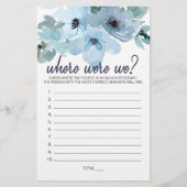 Pastel Blauwe Rozen Bloemenspel Waar Waren We Flyer (Voorkant)