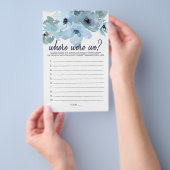 Pastel Blauwe Rozen Bloemenspel Waar Waren We Flyer (Hand)