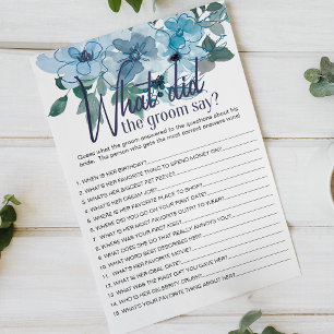 Pastel Blauwe Rozen Spel Wat Zou de Bruidegom Zegg Flyer