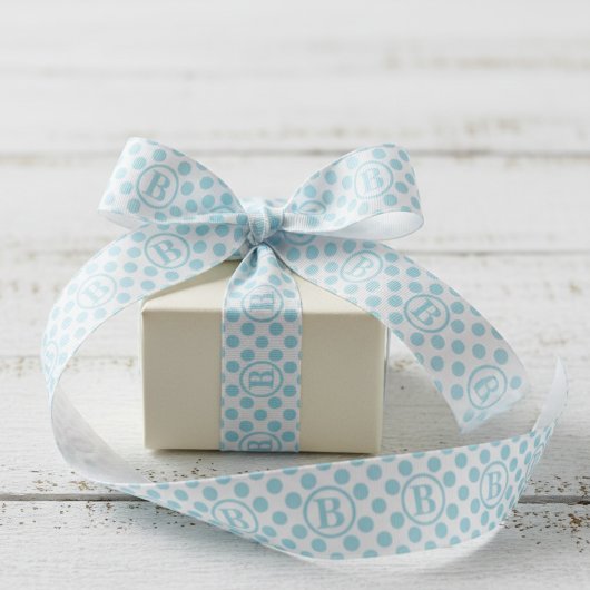 Pastel Blauwe Stippen 1.5 Grosgrain Lint