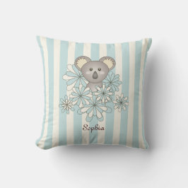 Pastel Blauwe Streep Schattige Baby Koala Beer Kin Buitenkussen