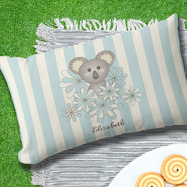 Pastel Blauwe Streep Schattige Koala Beer Kinder O Buitenkussen