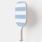 Pastel Blauwe Strepen Gestreept Gepersonaliseerd Pickleball Paddle (Links)
