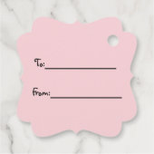 Pastel Blauwe Vlinders op  Lichtroze Bedankjes Labels (Achterkant)