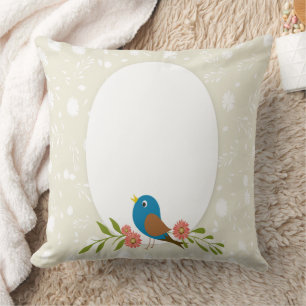 Pastel Blauwe Vogel Kinderkamer Decoratie Kussen