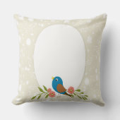Pastel Blauwe Vogel Kinderkamer Decoratie Kussen (Voorkant)