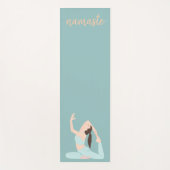 Pastel Blauwe Vrouwen Oefening Poses Namaste Yogi Yogamat (Voorkant)
